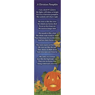 Christian Pumpkin Prayer Bookmark (Pkg of 25)