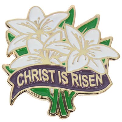 Christ Is Risen Easter Lily Pin