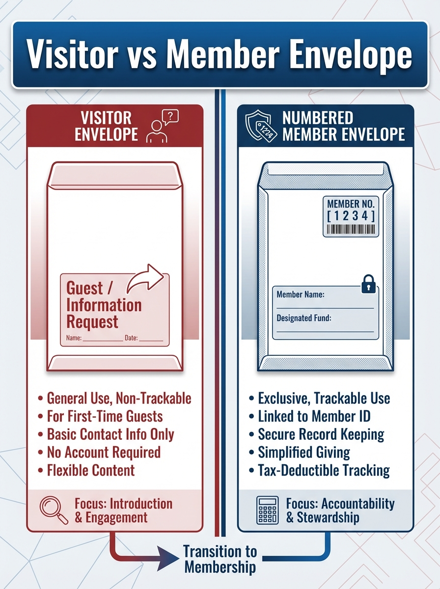 Visitor vs Member Envelope